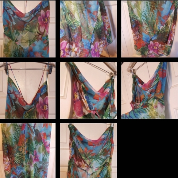 RARE VS Victoria's Secret Tropical Hawaiian Sheer Floral Cover-up Maxi Dress - Picture 2 of 6